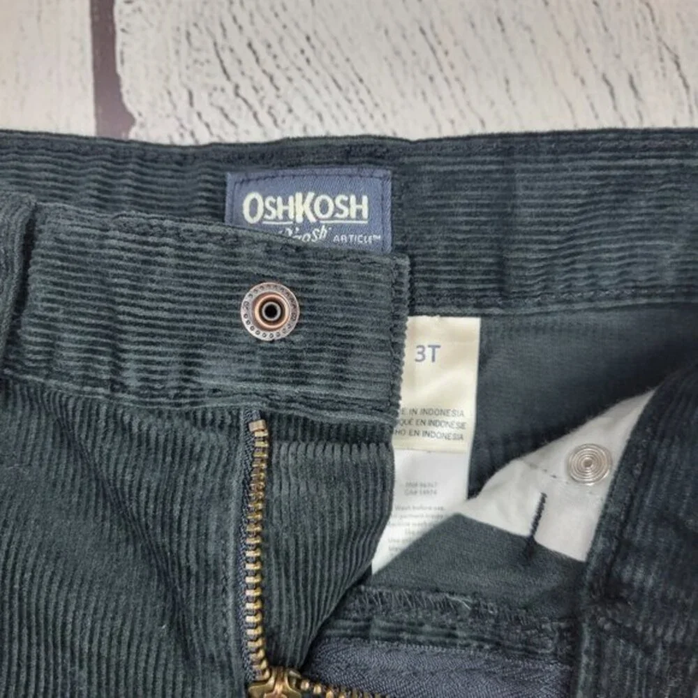 OshKosh B'gosh Corduroy Pants, Snap Closure, Adjustable Waist, 3T, New With Tags